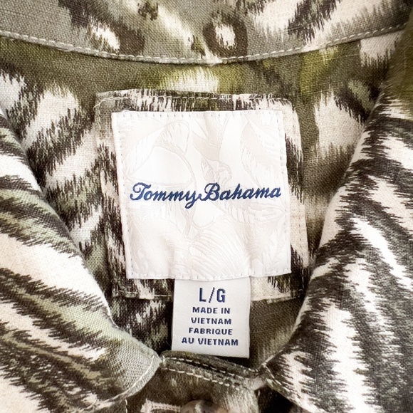 Tommy Bahama Safari Bliss Jacket Green Linen Monstera Palm Leaf Print Size Large - Picture 6 of 12